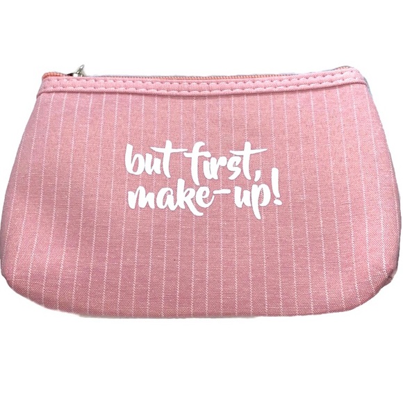Makeup Bag w/White Pinstripes & Crucial Message! - Picture 2 of 9